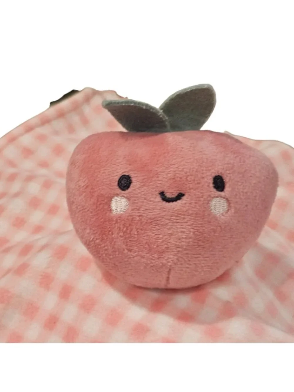 Carters Just One You Strawberry Pink Plaid Lovey Security Baby Blanket Fruit